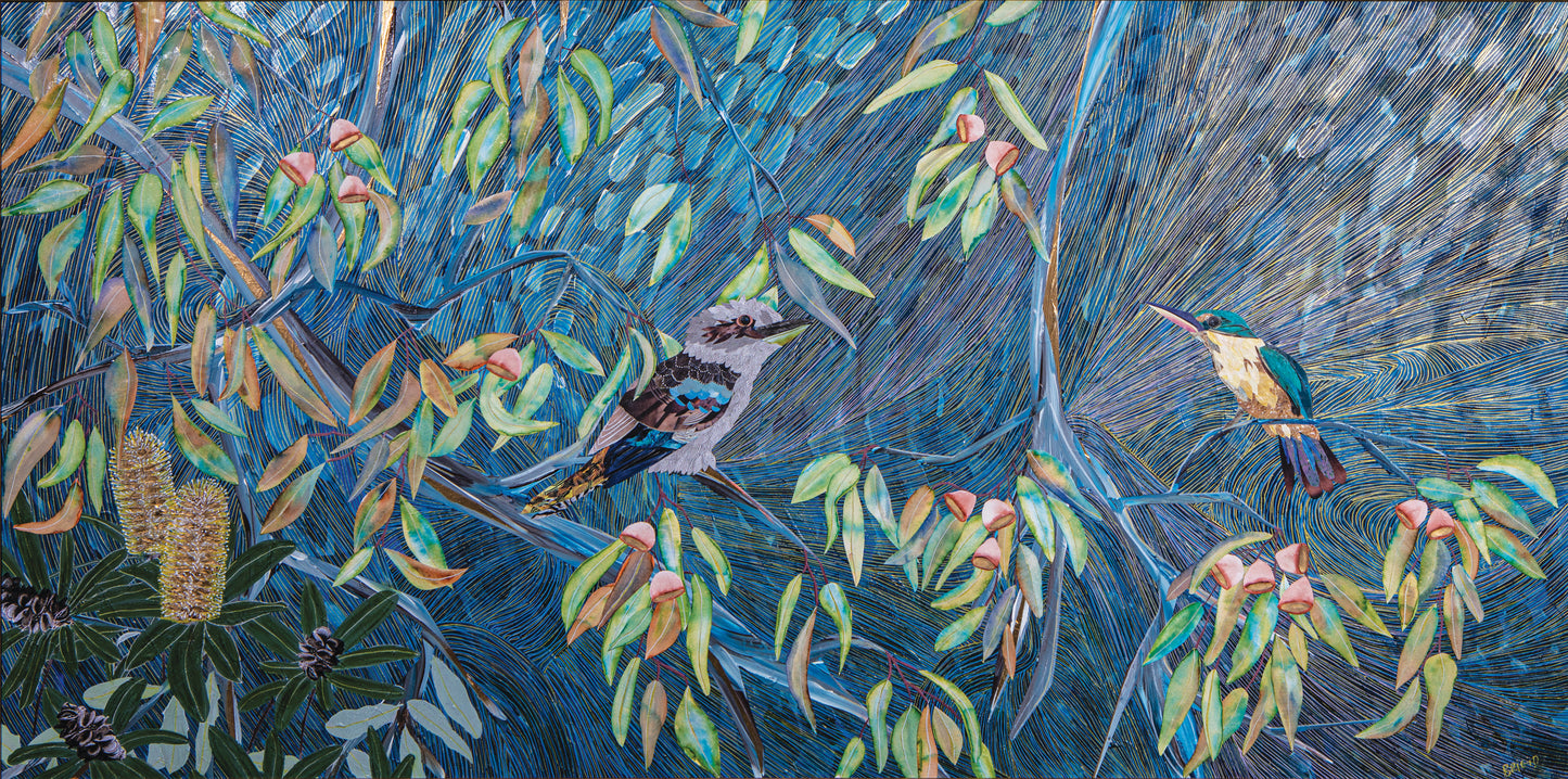 THE KOOKABURRA & SACRED KING FISHER Art Print (Landscape)