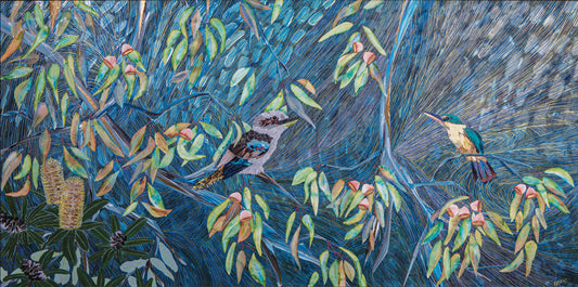 THE KOOKABURRA & SACRED KING FISHER Art Print (Landscape)